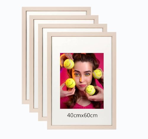 40x60cm Bilderrahmen, Rahmen aus holz,Frame 40x60cm 4er set,MDF-Rahmen Wand Bilderrahmen Moderner Fotorahmen,Weiß,Perfekt zum Verschenken von Lindahandel