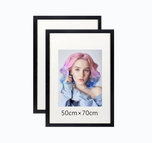 50x70cm Bilderrahmen, Rahmen aus holz,Frame 50x70cm 2er set,MDF-Rahmen Wand Bilderrahmen Moderner Fotorahmen,Schwarz,Perfekt zum Verschenken von Lindahandel