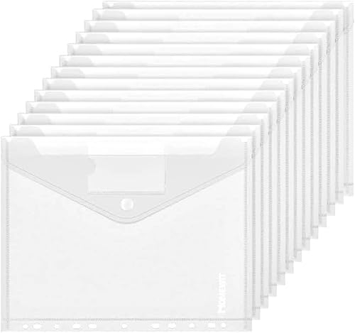 60 Pack Dokumententasche A4,Transparent Dokumentenmappe A4 mit Etikettentasche,Dokumenten für Dokumente Organisiere mit 11 Binderlöcher/Klettverschluss und Etikettentasche 60 Pack Dokumententasche A4,Transparent Dokumentenmappe A4 mit Etikettentasche,Dokumenten für Dokumente Organisiere mit 11 Binderlöcher/Klettverschluss und Etikettentasche von Lindahandel