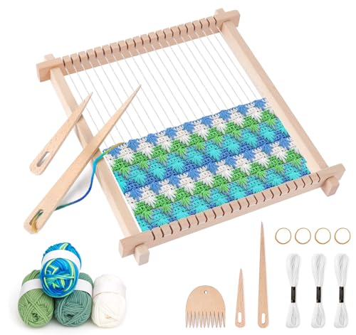 Lindahandel Webrahmen für Kinder, Holz Webrahmen für Anfänger, Kinder Webstuhl Set inkl. Strickrahmen 24 x 28cm mit Zubehör, 4 Farben der Garn zum Stricken Lindahandel Webrahmen für Kinder, Holz Webrahmen für Anfänger, Kinder Webstuhl Set inkl. Strickrahmen 24 x 28cm mit Zubehör, 4 Farben der Garn zum Stricken von Lindahandel