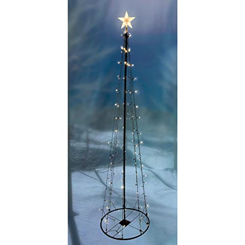 LEX LED-Lichterbaum mit Stern für Innen und Außengebrauch IP44 warmweiß (180 cm 106 LEDs) von Linder Exclusiv