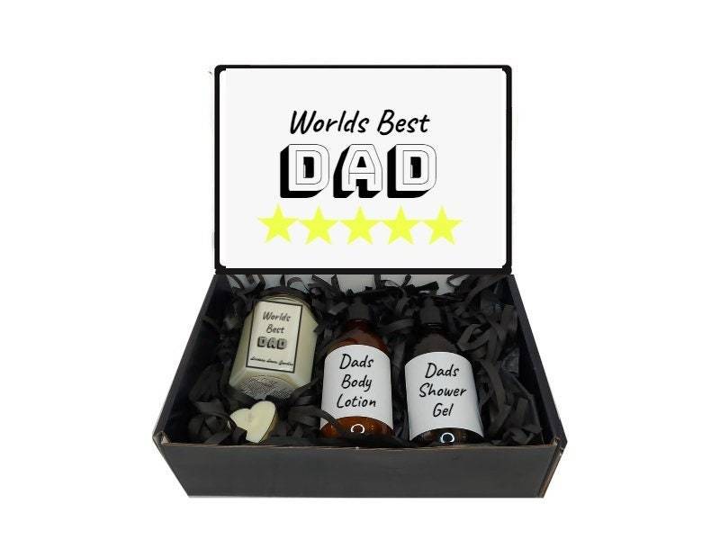 5 Sterne Dad Geschenkbox Geschenkkorb - Individuell/Personalisiert Worlds Best von LindsayLucasCandles