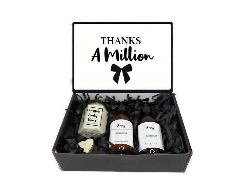 Personalisierter Dankeschön-Geschenk-Box-Korb Personalisierter Dankeschön-Geschenk-Box-Korb von LindsayLucasCandles