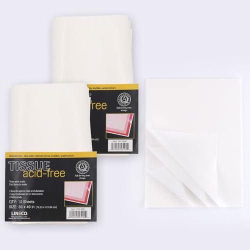 Lineco Seidenpapier, ungepuffert, säurefrei, 76,2 x 101,6 cm, 12 Stück von Lineco