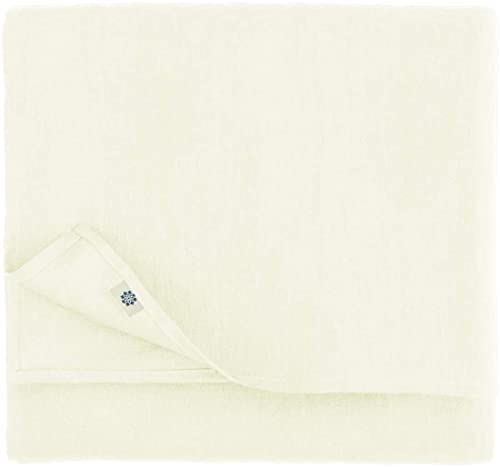 Linen & Cotton Jacquard Damast Tischdecke Waverly, 46% Leinen, 54% Baumwolle - 147 x 147cm, Weiß/Weiss von Linen & Cotton