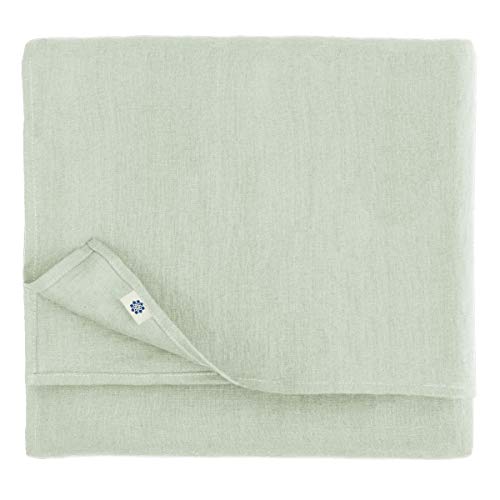 Linen & Cotton Tischdecke Stoff Tischtuch Tischwäsche Hygge -100% Leinen, Hellgrau/Grau (100 x 140 cm) Mitteldecke Klein Quadratisch für Home Küche Couchtisch Tuch Dekoration Cafe von Linen & Cotton