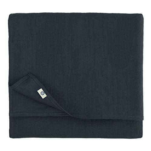 Linen & Cotton Tischdecke Stoff Tischtuch Tischwäsche Hygge -100% Leinen, Schwarz (100 x 100 cm) Festlich Rechteckig für Home Küche Esstisch Cafe Restaurant Hotel Deko Party Sommer von Linen & Cotton