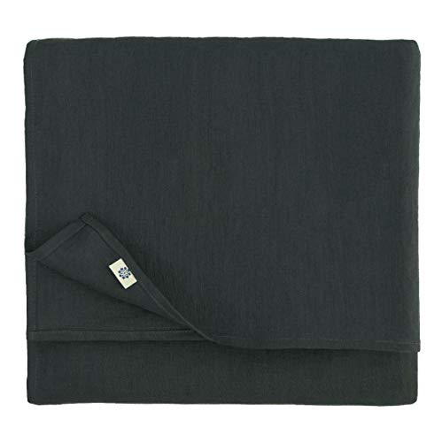 Linen & Cotton Tischdecke Stoff Tischtuch Tischwäsche Hygge -100% Leinen, Schwarz (100 x 100 cm) Mitteldecke Klein Quadratisch für Home Küche Cafe Couchtisch Tuch Decke/Dekoration von Linen & Cotton