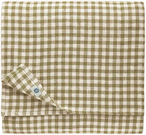 Linen & Cotton Tischdecke Tischtuch Tischwäsche Kariert Landhausstil Estella - 100% Leinen, Weiß Weiss Beige (140 x 200 cm) Festliche Rechteckige Frühling Home Küche Restaurant Cafe Hotel Gastronomie von Linen & Cotton