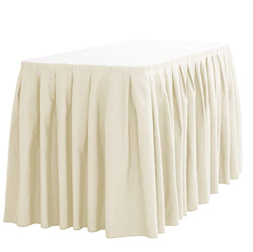 LinenTablecloth 14 ft. Akkordeon Falte Polyester Tisch Rock Elfenbein LinenTablecloth 14 ft. Akkordeon Falte Polyester Tisch Rock Elfenbein von LinenTablecloth