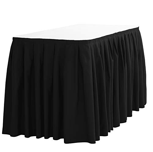 LinenTablecloth 21 FT. Akkordeon Falte Polyester Tisch Rock Schwarz von LinenTablecloth