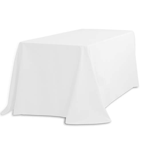 LinenTablecloth Tischdecke, rechteckig, Polyester, abgerundete Ecken, 228 x 332 cm, Weiß von LinenTablecloth