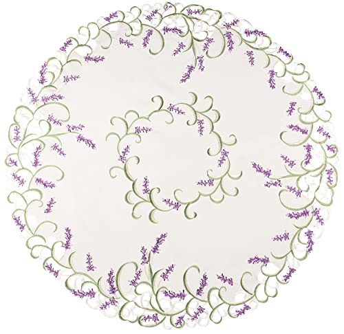 Linens, Art and Things: Lila Lavendel große Deckchen, runde Tischdekoration (83,8 cm rund) von Linens, Art and Things