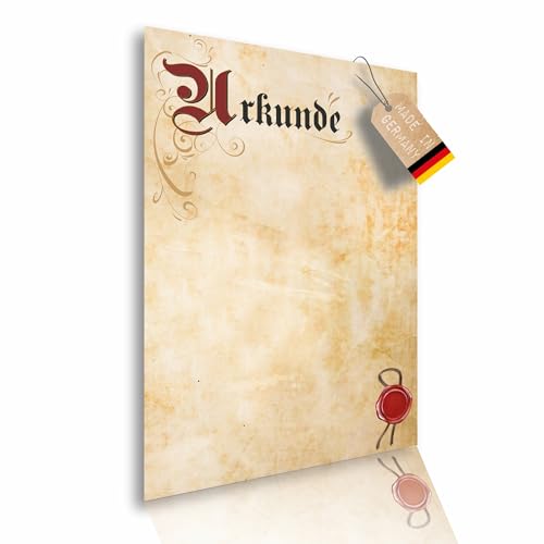 Urkunden Vordruck Blanko DIN A4; Edles Urkundenpapier zum Bedrucken & Beschriften für Zertifikate & Auszeichnungen; Laser- & Tintenstrahldrucker geeignet (Design 1, b) 10 Stück) von Lineo