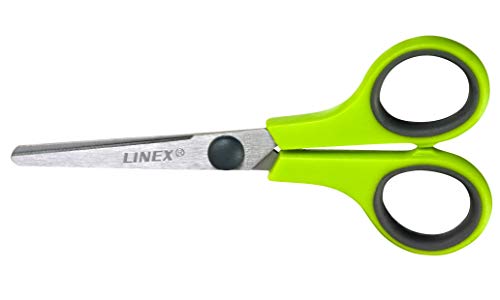 Linex Kinder-Schere, 14 cm, abgerundete Spitzen, rostefeier Edelstahl, apfelgrün von Linex