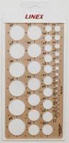 Linex 1116 Kreisschablone, 39 Kreise von 1-35 mm, gerade Kanten, mm-Skala an einer Seite, 240x120mm Linex 1116 Kreisschablone, 39 Kreise von 1-35 mm, gerade Kanten, mm-Skala an einer Seite, 240x120mm von Linex