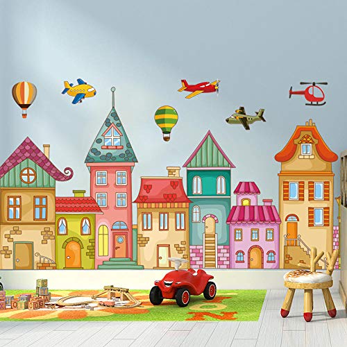 Cartoon Bunte Haus Schloss Wandaufkleber, Für Kinderzimmer Wohnzimmer Home Decoration Baby Kinderzimmer Vinyl Wandtattoo Dekor, Kinder Baby Wandaufkleber,Wandtattoos,Wall Stickers Murals Cartoon Bunte Haus Schloss Wandaufkleber, Für Kinderzimmer Wohnzimmer Home Decoration Baby Kinderzimmer Vinyl Wandtattoo Dekor, Kinder Baby Wandaufkleber,Wandtattoos,Wall Stickers Murals von Ling88