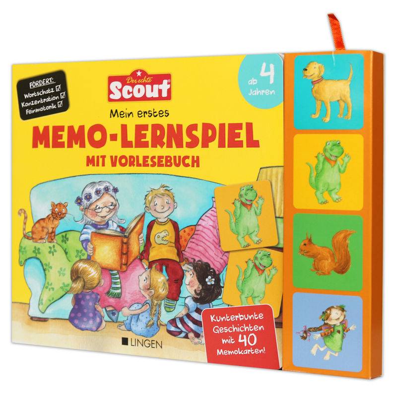Scout: Mein Erstes Memo Lernspiel Mit Vorlesebuch - Kunterbunte Geschichten Mit 40 Memokarten!, Gebunden von Lingen