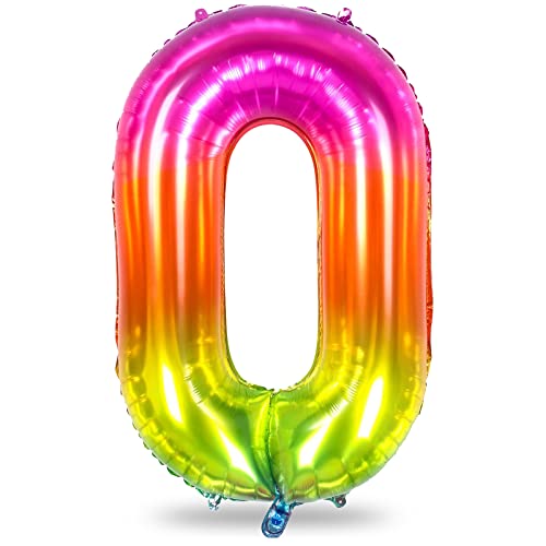 101cm Regenbogen Luftballon Zahl 0, 40" Groß Helium Folienballon Zahlen 0, Bunt Zahlenballon 0 Geburtstag für Mädchen Kinder, Nummer 0 Ballon zum Frau Geburtstagsdeko Kindergeburtstag Jubiläum Deko 101cm Regenbogen Luftballon Zahl 0, 40" Groß Helium Folienballon Zahlen 0, Bunt Zahlenballon 0 Geburtstag für Mädchen Kinder, Nummer 0 Ballon zum Frau Geburtstagsdeko Kindergeburtstag Jubiläum Deko von Lingqiang