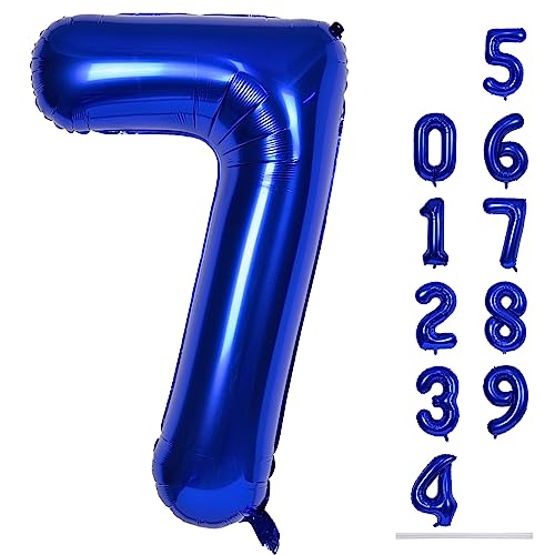 40 Zoll Luftballon 7 Geburtstag Navy Blau, 101cm Marineblau Folienballon Zahl 7, Dunkelblau Zahlen 7. Geburtstagsdeko Ballon für Junge, Helium Zahlenballon 7 Deko zum Mann Jubiläum Party (Zahl 7) von Lingqiang