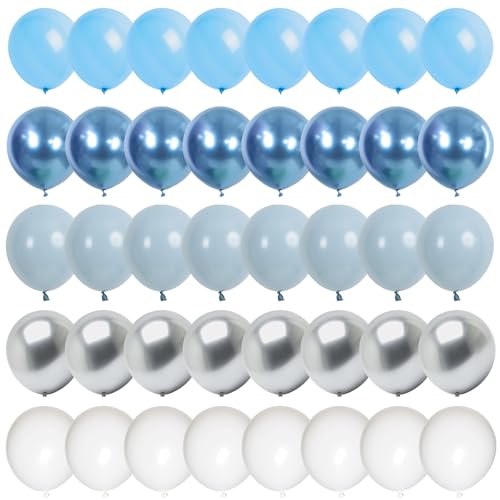 60 Stück Luftballons Blau Silber Set, 12 Zoll Dusty Hell Blau Staubige Blaue Weiß Latex Ballons mit Metallic Silber Party Deko für Jungen Babyparty Taufe Winter Hochzeit Geburtstag Party Dekoration 60 Stück Luftballons Blau Silber Set, 12 Zoll Dusty Hell Blau Staubige Blaue Weiß Latex Ballons mit Metallic Silber Party Deko für Jungen Babyparty Taufe Winter Hochzeit Geburtstag Party Dekoration von Lingqiang