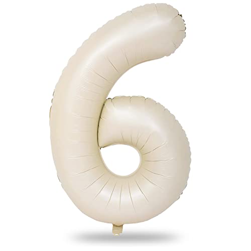 Boho Luftballon Zahl 6 Mädchen, 101 cm XXL Beige Folienballon 6 Zahlen Geburtstag Ballon, Groß Creme Helium Zahlenballon 6. Geburtstagsdeko zum Mann Frau Jubiläum Kindergeburtstag Neujahr Party Deko Boho Luftballon Zahl 6 Mädchen, 101 cm XXL Beige Folienballon 6 Zahlen Geburtstag Ballon, Groß Creme Helium Zahlenballon 6. Geburtstagsdeko zum Mann Frau Jubiläum Kindergeburtstag Neujahr Party Deko von Lingqiang