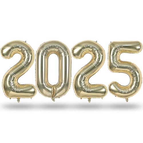 Champagner Gold 2025 Silvester Deko, 40 Zoll Folienballon Zahl 2025 Silvester Party Ballons Set, Hell Gold Luftballons Zahlen 2025 Abschluss für Männ Frau Neujahr Abschlussball Weihnachten Dekoration Champagner Gold 2025 Silvester Deko, 40 Zoll Folienballon Zahl 2025 Silvester Party Ballons Set, Hell Gold Luftballons Zahlen 2025 Abschluss für Männ Frau Neujahr Abschlussball Weihnachten Dekoration von Lingqiang