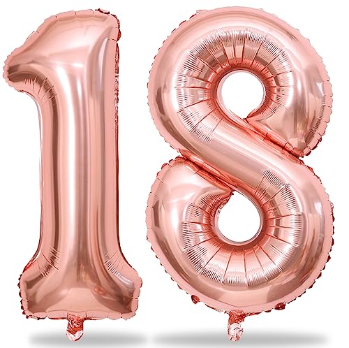 Folienballon Zahl 18 Roségold, 101 cm Riesen Rosegold Zahlen Luftballons 18 für Mädchen, Luftballon 18. Geburtstag Deko für Frau 18 Jahre Geburtstagsdeko Jubiläum Dekoration Folienballon Zahl 18 Roségold, 101 cm Riesen Rosegold Zahlen Luftballons 18 für Mädchen, Luftballon 18. Geburtstag Deko für Frau 18 Jahre Geburtstagsdeko Jubiläum Dekoration von Lingqiang