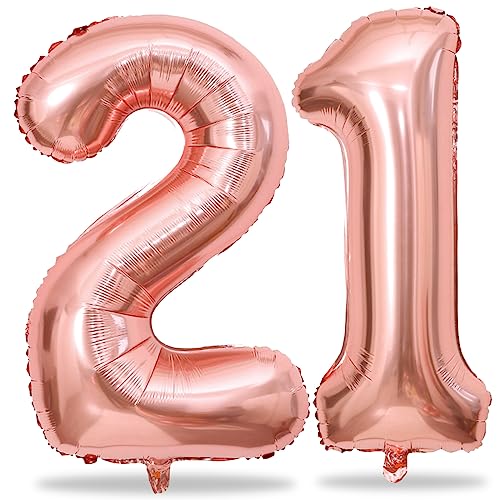 Geburtstag Zahlen Luftballon 21 Jahre, 40" Roségold Folienballon Zahl 21, XXL Luftballons Zahl 21 für 12. Mädchen, 21. Geburtstagsdeko Ballon Rosegold für Frau 21. Geburtstag Deko Jubiläum Party Deko Geburtstag Zahlen Luftballon 21 Jahre, 40" Roségold Folienballon Zahl 21, XXL Luftballons Zahl 21 für 12. Mädchen, 21. Geburtstagsdeko Ballon Rosegold für Frau 21. Geburtstag Deko Jubiläum Party Deko von Lingqiang