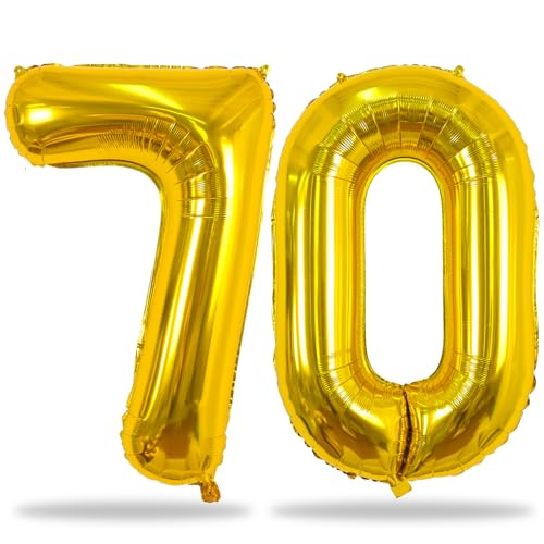 Gold Luftballon 70. Geburtstag Deko, XXL Riesen Gold Zahl 70 Luftballons für Frauen, 40" Folienballon Zahlen 7 & 0 Ballon für Mann Frau 70 Jahre Geburtstagsdeko Jubiläum Party Dekoration Gold Luftballon 70. Geburtstag Deko, XXL Riesen Gold Zahl 70 Luftballons für Frauen, 40" Folienballon Zahlen 7 & 0 Ballon für Mann Frau 70 Jahre Geburtstagsdeko Jubiläum Party Dekoration von Lingqiang