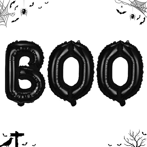 Halloween BOO Luftballons, Schwarz Boo Ballon Banner Girlande Set für Halloween Party Deko, 16 Zoll Boo Mylar Buchstaben Folienballons für Gruselig Spooky Halloween Nacht Party Dekorations Zubehör Halloween BOO Luftballons, Schwarz Boo Ballon Banner Girlande Set für Halloween Party Deko, 16 Zoll Boo Mylar Buchstaben Folienballons für Gruselig Spooky Halloween Nacht Party Dekorations Zubehör von Lingqiang
