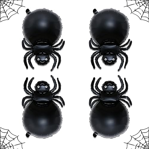Halloween Spinne Luftballons, 4 Stück Große Spinnen Mylar Folienballons für Kinder, Schwarz Riesige Halloween Spinne Party Deko Ballons Set für Kinder Gruselig Halloween Spinnen Party Dekoration Halloween Spinne Luftballons, 4 Stück Große Spinnen Mylar Folienballons für Kinder, Schwarz Riesige Halloween Spinne Party Deko Ballons Set für Kinder Gruselig Halloween Spinnen Party Dekoration von Lingqiang