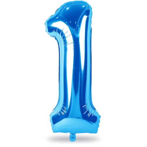 Luftballon 1. Geburtstag Blau, 40" XXL Zahl 1 Ballon für Junge, Groß Folienballon 1. Geburtstagsdeko, Groß Zahlen 1 Zahlenballon Deko zum Mann Kinder Jubiläum Party Dekoration, Fliegt mit Helium Luftballon 1. Geburtstag Blau, 40" XXL Zahl 1 Ballon für Junge, Groß Folienballon 1. Geburtstagsdeko, Groß Zahlen 1 Zahlenballon Deko zum Mann Kinder Jubiläum Party Dekoration, Fliegt mit Helium von Lingqiang