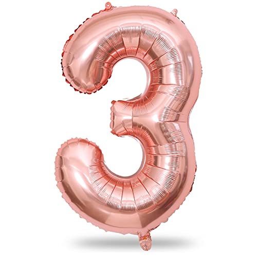 Luftballon 3. Geburtstag, Folienballon Zahl 3 Roségold, 40 Zoll XXL Riesen Zahlen 3 Ballon Geburtstagsdeko für Kinder Mädchen, Luftballon Zahl zum Frau 3. 30. Jubiläum Hochzeit Deko, Fliegt mit Helium Luftballon 3. Geburtstag, Folienballon Zahl 3 Roségold, 40 Zoll XXL Riesen Zahlen 3 Ballon Geburtstagsdeko für Kinder Mädchen, Luftballon Zahl zum Frau 3. 30. Jubiläum Hochzeit Deko, Fliegt mit Helium von Lingqiang
