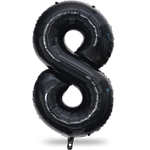 Luftballon Geburtstag XXL Schwarz, 40 Zoll Groß Zahl 8 Folienballon, 101cm Zahlen 8. Geburtstagsdeko Ballon für Mädchen Junge, Helium Zahlenballon 8 Deko zum Mann Frau Jubiläum Dekoration (Zahl 8) Luftballon Geburtstag XXL Schwarz, 40 Zoll Groß Zahl 8 Folienballon, 101cm Zahlen 8. Geburtstagsdeko Ballon für Mädchen Junge, Helium Zahlenballon 8 Deko zum Mann Frau Jubiläum Dekoration (Zahl 8) von Lingqiang