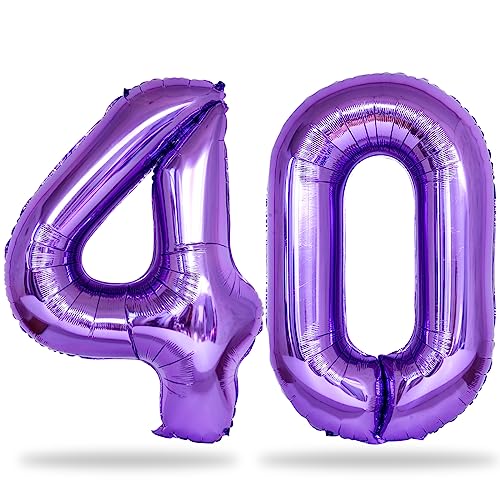 Luftballon Zahl 40 Lila, 40" XXL Folienballons Zahlen 40 für Frauen, Violett 40. Geburtstag Deko Helium Ballons für Frau 40 Jahre Geburtstagsdeko Jubiläum Hochzeit Party Dekoration Luftballon Zahl 40 Lila, 40" XXL Folienballons Zahlen 40 für Frauen, Violett 40. Geburtstag Deko Helium Ballons für Frau 40 Jahre Geburtstagsdeko Jubiläum Hochzeit Party Dekoration von Lingqiang