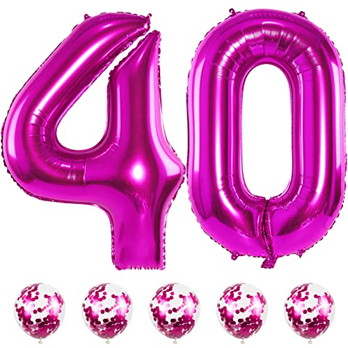 Luftballon Zahl 40 Rosa, 40" XXL Folienballons Zahlen 40 mit Pink Konfetti Helium Ballons, Riesen Nummer 40. Geburtstag Luftballons für Frau 40 Jhare Geburtstagsdeko Jubiläum Hochzeit Party Deko Luftballon Zahl 40 Rosa, 40" XXL Folienballons Zahlen 40 mit Pink Konfetti Helium Ballons, Riesen Nummer 40. Geburtstag Luftballons für Frau 40 Jhare Geburtstagsdeko Jubiläum Hochzeit Party Deko von Lingqiang
