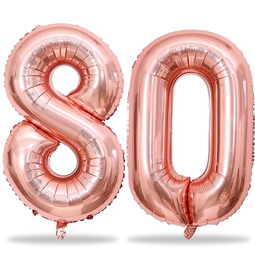 Luftballon Zahl 80 Roségold, 40" XXL Rosegold Folienballons Zahlen 80 für Frauen, Rosegold 80. Geburtstag Deko Helium Ballons für Frau 80 Jahre Geburtstagsdeko Jubiläum Hochzeit Party Dekoration Luftballon Zahl 80 Roségold, 40" XXL Rosegold Folienballons Zahlen 80 für Frauen, Rosegold 80. Geburtstag Deko Helium Ballons für Frau 80 Jahre Geburtstagsdeko Jubiläum Hochzeit Party Dekoration von Lingqiang