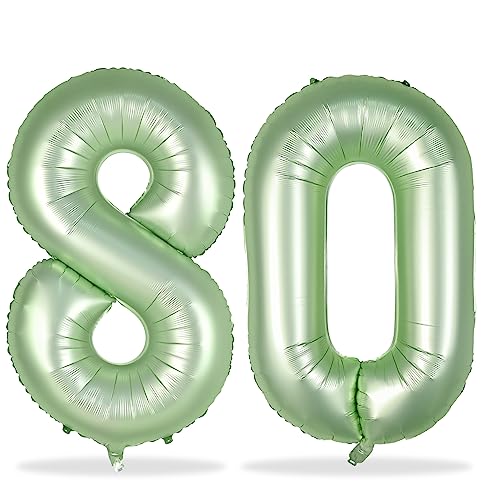 Luftballon Zahl 80 Salbeigrün, 40" XXL Grün Folienballons Zahlen 80 für Frauen, Boho Olivgrün 80. Geburtstag Deko Luftballons für Frau Mann 80 Jahre Geburtstagsdeko Jubiläum Hochzeit Party Dekoration Luftballon Zahl 80 Salbeigrün, 40" XXL Grün Folienballons Zahlen 80 für Frauen, Boho Olivgrün 80. Geburtstag Deko Luftballons für Frau Mann 80 Jahre Geburtstagsdeko Jubiläum Hochzeit Party Dekoration von Lingqiang