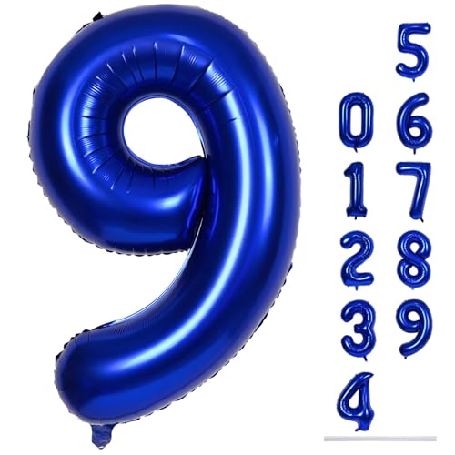 Luftballon Zahl 9 Junge, 101 cm XXL Navy Blau Folienballon 9 Zahlen Geburtstag Ballon, Groß Marineblau Helium Zahlenballon 9. Geburtstagsdeko zum Mann Jubiläum Kindergeburtstag Party Deko Luftballon Zahl 9 Junge, 101 cm XXL Navy Blau Folienballon 9 Zahlen Geburtstag Ballon, Groß Marineblau Helium Zahlenballon 9. Geburtstagsdeko zum Mann Jubiläum Kindergeburtstag Party Deko von Lingqiang