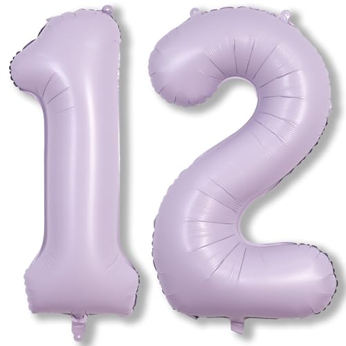 Pastell Lila Luftballon 12. Geburtstag Deko, XXL Hell Lilac Zahl 12 Luftballon, 40 Zoll Flieder Folienballon Zahlen 1 & 2 Ballon für Mädchen Frau 12 Jahre 21 Geburtstagsdeko Jubiläum Party Dekoration Pastell Lila Luftballon 12. Geburtstag Deko, XXL Hell Lilac Zahl 12 Luftballon, 40 Zoll Flieder Folienballon Zahlen 1 & 2 Ballon für Mädchen Frau 12 Jahre 21 Geburtstagsdeko Jubiläum Party Dekoration von Lingqiang