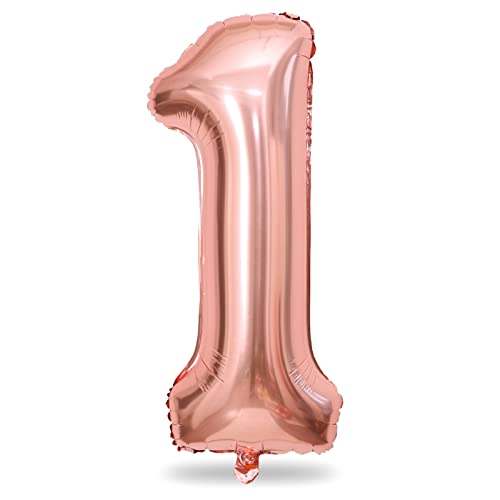 Roségold Folienballon Zahl 1, 101 cm XXL Zahlenballon 1 für Kinder Zahlen Luftballon 1. Geburtstag Ballon 1 für Mädchen 1 Jahre Geburtstagsdeko Frau Jubiläum Verlobung Party Deko, Fliegt mit Helium Roségold Folienballon Zahl 1, 101 cm XXL Zahlenballon 1 für Kinder Zahlen Luftballon 1. Geburtstag Ballon 1 für Mädchen 1 Jahre Geburtstagsdeko Frau Jubiläum Verlobung Party Deko, Fliegt mit Helium von Lingqiang