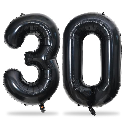 Schwarz Luftballon 30. Geburtstag Deko, XXL Riesen Schwarz Zahl 30 Luftballons, 40 Zoll Folienballon Zahlen 3 & 0 Ballon für Mann Frau 30 Jahre Geburtstagsdeko Jubiläum Party Dekoration Schwarz Luftballon 30. Geburtstag Deko, XXL Riesen Schwarz Zahl 30 Luftballons, 40 Zoll Folienballon Zahlen 3 & 0 Ballon für Mann Frau 30 Jahre Geburtstagsdeko Jubiläum Party Dekoration von Lingqiang