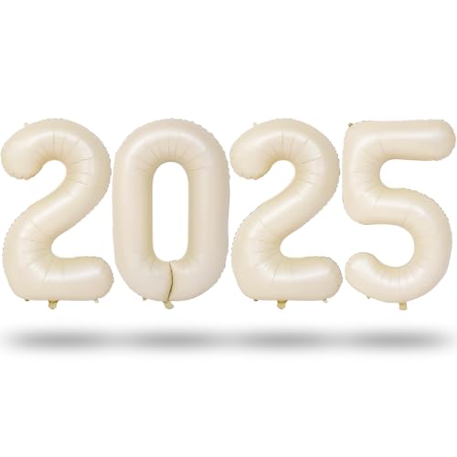 Silvester 2025 Party Ballon Set, Beige Silvester Deko Zahl 2025 Folienballons, 40 Zoll Große Creme Weiß Zahlen 2025 Abschluss Luftballons für Frau Mann Mädchen Neujahr Happy New Year Party Dekoration Silvester 2025 Party Ballon Set, Beige Silvester Deko Zahl 2025 Folienballons, 40 Zoll Große Creme Weiß Zahlen 2025 Abschluss Luftballons für Frau Mann Mädchen Neujahr Happy New Year Party Dekoration von Lingqiang