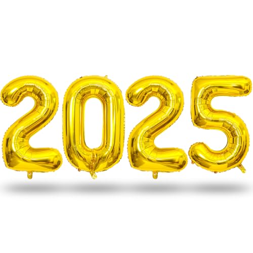 Silvester Luftballons 2025, 40" Gold Zahl Folienballon 2025 für Junge Mädchen, Silvester Deko 2025 Party Ballons Set für Mann Frau 2025 Abschluss Happy New Year Deko Neujahr Weihnachten Dekoration Silvester Luftballons 2025, 40" Gold Zahl Folienballon 2025 für Junge Mädchen, Silvester Deko 2025 Party Ballons Set für Mann Frau 2025 Abschluss Happy New Year Deko Neujahr Weihnachten Dekoration von Lingqiang