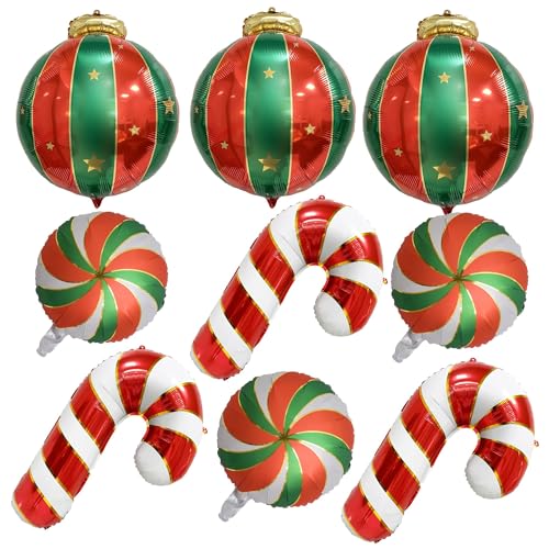 Weihnachts Folienballons, Weihnachten Deko Zuckerstangen Süßigkeiten Weihnachtskugeln Weihnachtsball Helium Ballons, Rot Grün Gold Weihnachtsdeko Luftballons Set für Neujahr Christmas Party Dekoration Weihnachts Folienballons, Weihnachten Deko Zuckerstangen Süßigkeiten Weihnachtskugeln Weihnachtsball Helium Ballons, Rot Grün Gold Weihnachtsdeko Luftballons Set für Neujahr Christmas Party Dekoration von Lingqiang