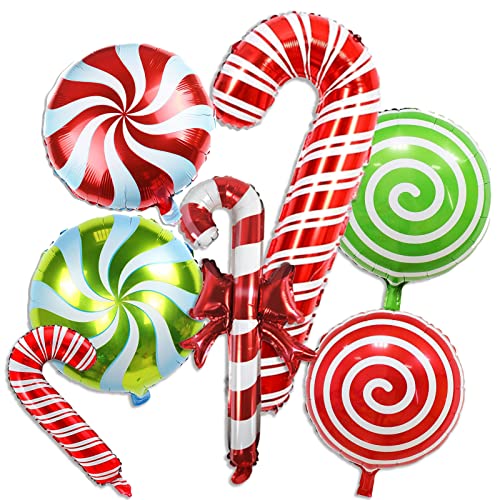 Weihnachts Luftballons, 16 Stück Weihnachten Deko Süßigkeiten Zuckerstange Folienballons, Rot Grün Weihnachtsdeko Candy Cane Ballons für Christmas Neujahrs Candyland Thema Babyparty Party Dekoration Weihnachts Luftballons, 16 Stück Weihnachten Deko Süßigkeiten Zuckerstange Folienballons, Rot Grün Weihnachtsdeko Candy Cane Ballons für Christmas Neujahrs Candyland Thema Babyparty Party Dekoration von Lingqiang