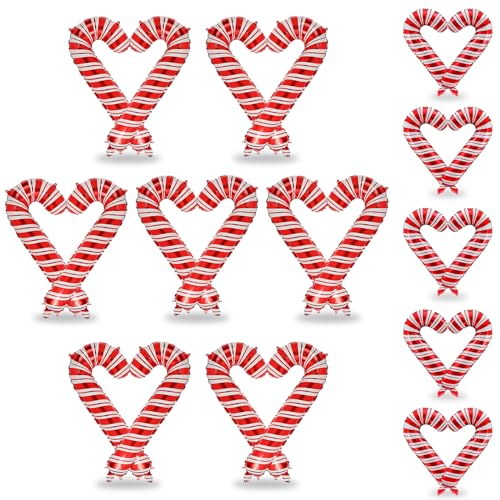 Weihnachts Zuckerstangen Ballons Set, 24 Stück Große und Kleine Zuckerstangen Weihnachten Helium Folienballons, Rot Weiß Weihnachtsdeko Candy Cane Luftballons für Kinder Christmas Candyland Party Deko Weihnachts Zuckerstangen Ballons Set, 24 Stück Große und Kleine Zuckerstangen Weihnachten Helium Folienballons, Rot Weiß Weihnachtsdeko Candy Cane Luftballons für Kinder Christmas Candyland Party Deko von Lingqiang