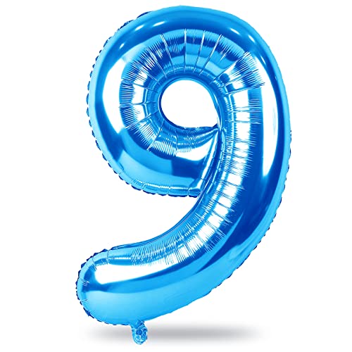 Zahlen 9 Luftballon Blau, Groß Folienballon Zahl 9, 40 Zoll Zahlenballon 9 Helium Ballon, 101cm XXL Luftballon 9. Geburtstag Deko für 9 Jahre Junge Geburtstagsdeko Mann Jubiläum Party Dekoration Zahlen 9 Luftballon Blau, Groß Folienballon Zahl 9, 40 Zoll Zahlenballon 9 Helium Ballon, 101cm XXL Luftballon 9. Geburtstag Deko für 9 Jahre Junge Geburtstagsdeko Mann Jubiläum Party Dekoration von Lingqiang