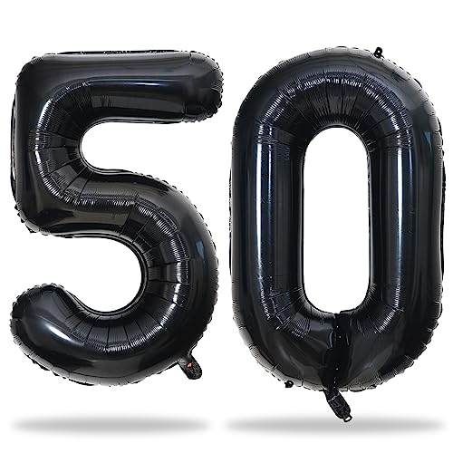 Zahlen Luftballon 50 Schwarz, 101 cm XXL Schwarz Folienballon Zahl 50 für Frauen, Riesen Luftballons 50. Geburtstag Deko, Nummer 5 & 0 Geburtstagsdeko Helium Ballon für 50 Jahre Mann Frau Zahlen Luftballon 50 Schwarz, 101 cm XXL Schwarz Folienballon Zahl 50 für Frauen, Riesen Luftballons 50. Geburtstag Deko, Nummer 5 & 0 Geburtstagsdeko Helium Ballon für 50 Jahre Mann Frau von Lingqiang